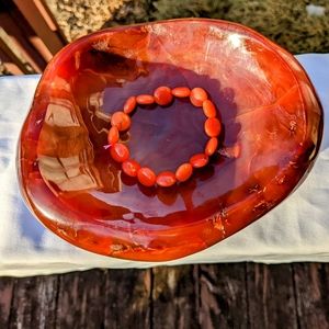 Beautiful Huge Carnelian Crystal Bowl